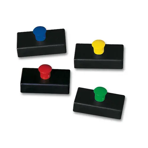 4 Aimants rectangulaires à bouton - 27 x 14 mm - Générique
