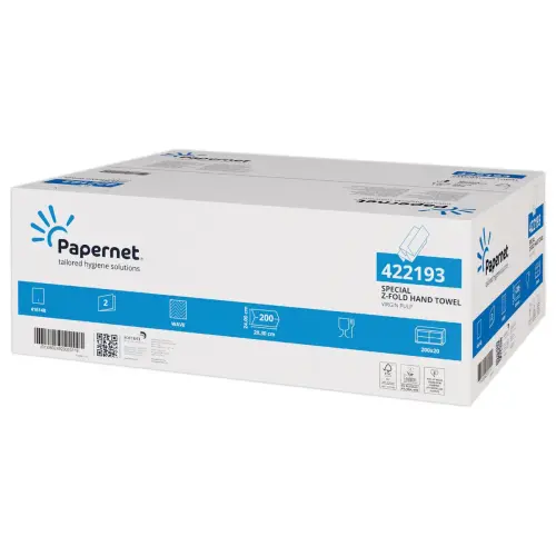 20 Essuie-mains 200 feuilles gaufrées 2 plis - Papernet