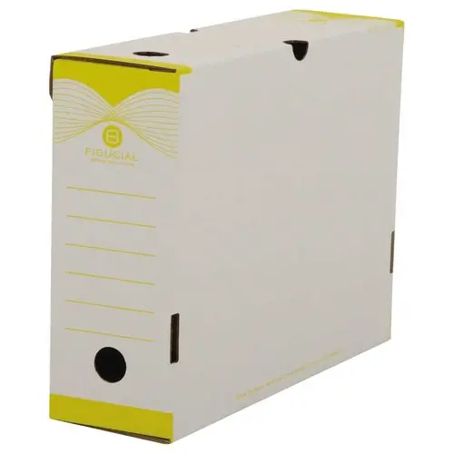 10 Boîtes à archives - Dos 10 cm - jaune - FIDUCIAL