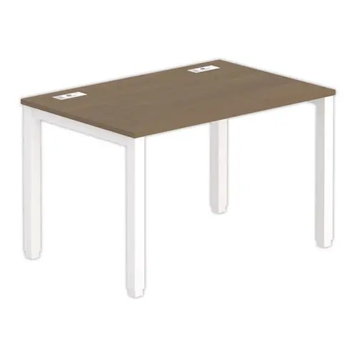 Bureau BRUXELLES 120 x 80 noyer - pieds blancs