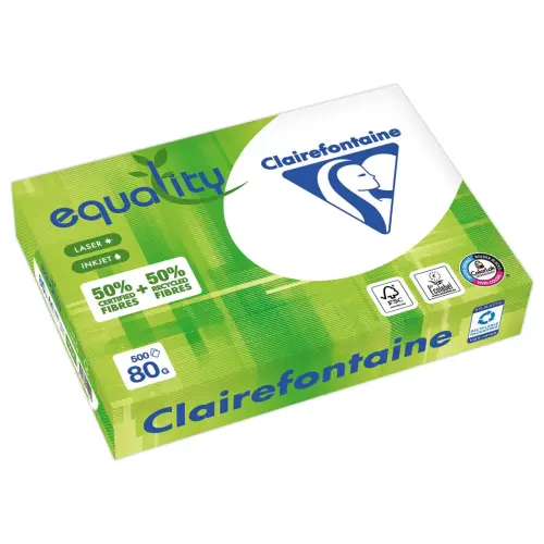 5 Ramettes de papier recyclé EQUALITY A4 - 80 g - CLAIREFONTAINE