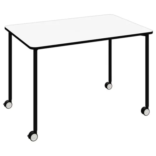 Table roulante FEX OFFICE 116 x 50 cm Blanc pieds noirs