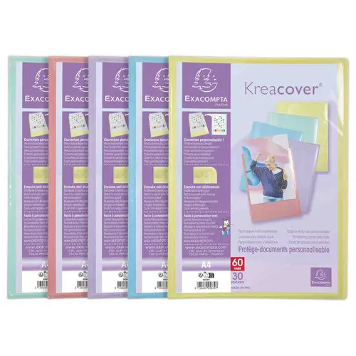 Protège-documents personnalisables Kreacover Pastel - 30 poches - EXACOMPTA