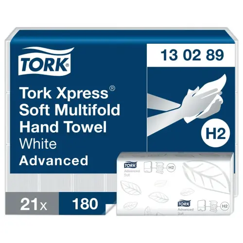 21 Essuie-mains interfoliés doux H2 - Blanc - TORK