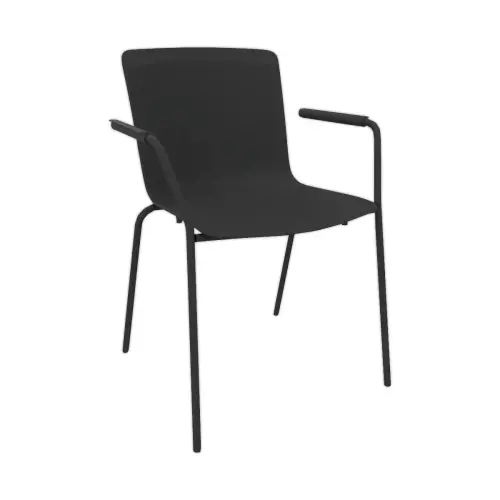 2 CHAISES 4 PIEDS ACOT POLYPROPYLENE NOIRE
