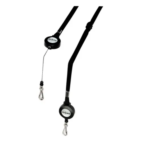 10 Enrouleurs porte-badges - Lacet noir - AVERY