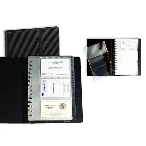 Porte-cartes de visite Exacard - Capacité 120 cartes - Noir - EXACOMPTA