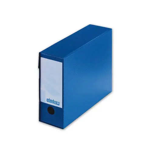 10 Boîtes à archives en polypropylène - Bleu - Dos 10 cm - EXTENDOS