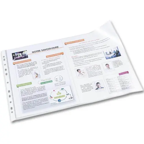 50 Pochettes perforées pour document A3 non plié