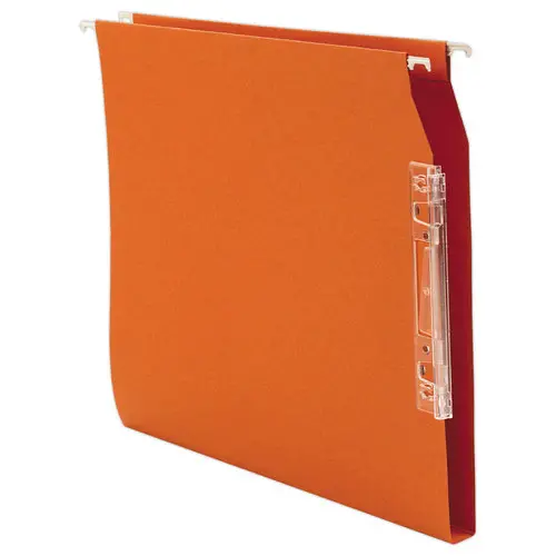 25 Dossiers suspendus pour armoires - kraft recyclé - Fond 30 mm - Orange