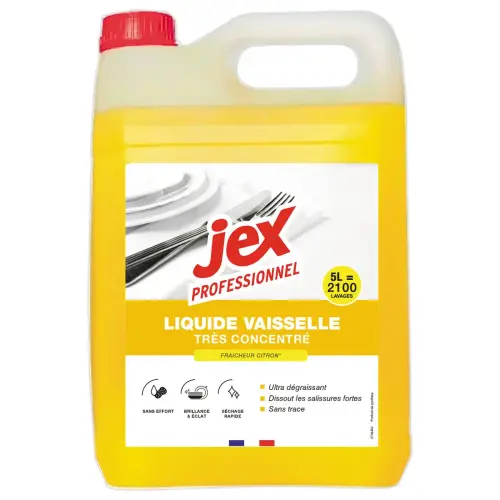 Liquide vaisselle concentré - 5 L - Jex Professionnel