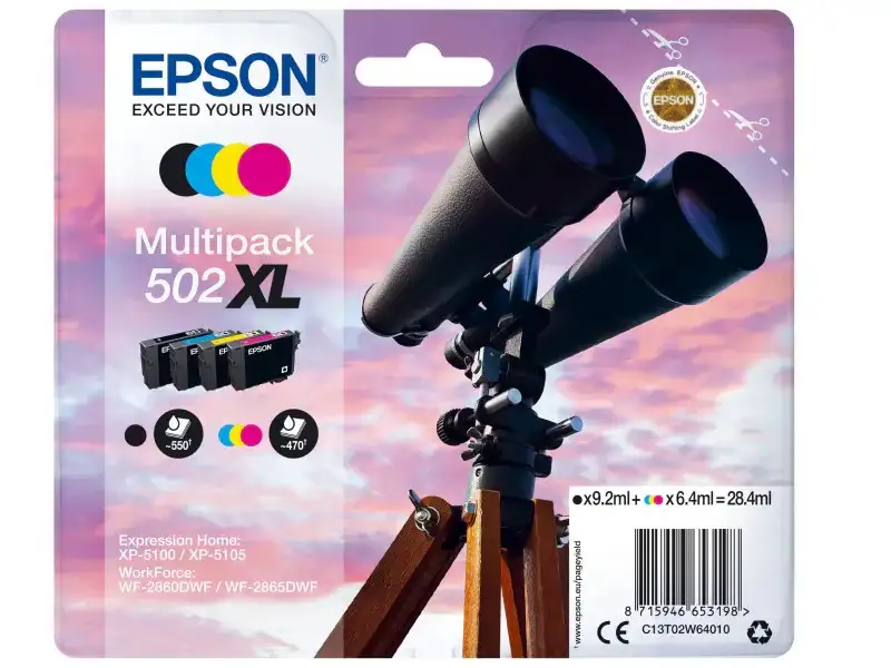 Epson Multipack 4-colours 502XL Ink Noir – Cyan – Magenta – Jaune – Epson – WorkForce WF-2860DWF – W