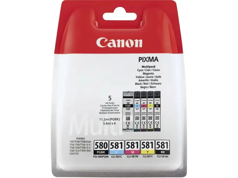 Canon Encre à pigments Noir Cyan Magenta Jaune Pixma TS6150 – TS6151 – TS8150 – TS8151 – TS9150 – TS