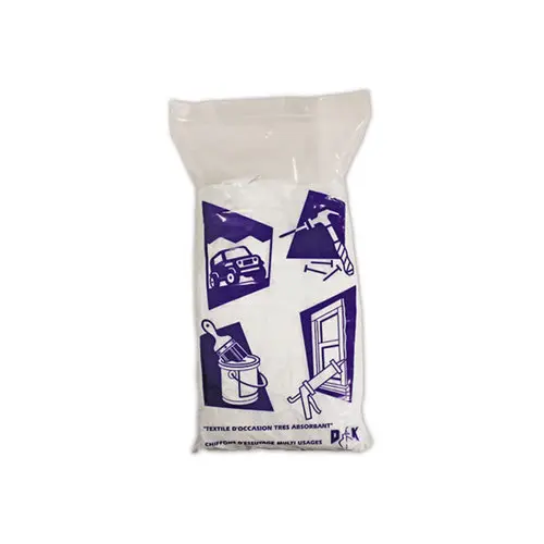 Chiffons blancs découpés en coton - sachet de 1 kg