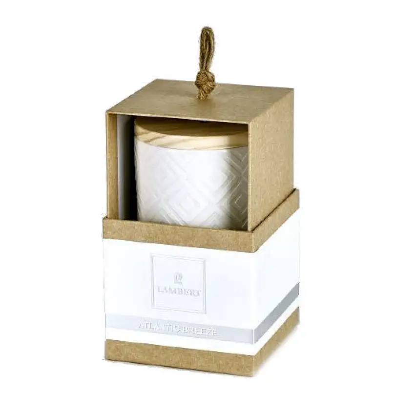 Ebba Atlantic Breeze bougie parfumée blanche avec couvercle