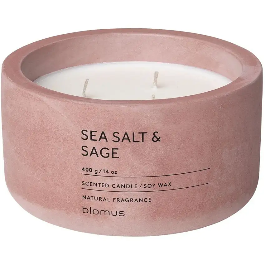 FRAGA bougie parfumée XL Sea Salt & Sage - rose rouge blanche