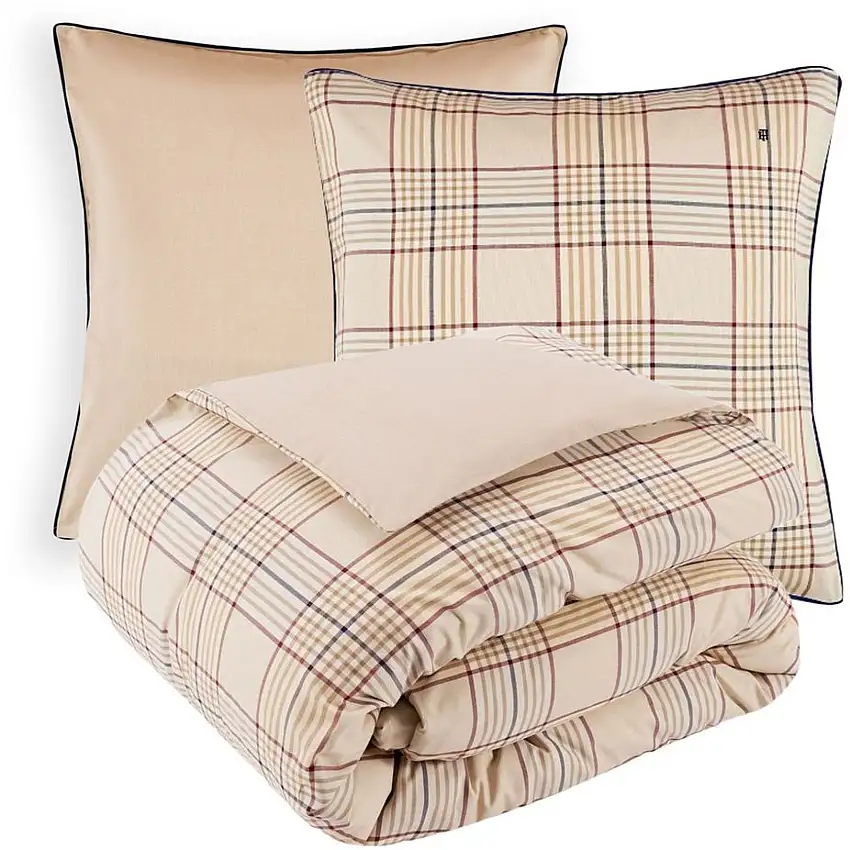 CAMEL CHECKS parure de lit en coton