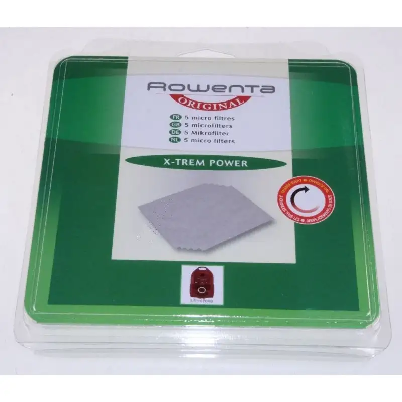 Lot de 5 microfiltre x-trem power pour Aspirateur ROWENTA ZR002501