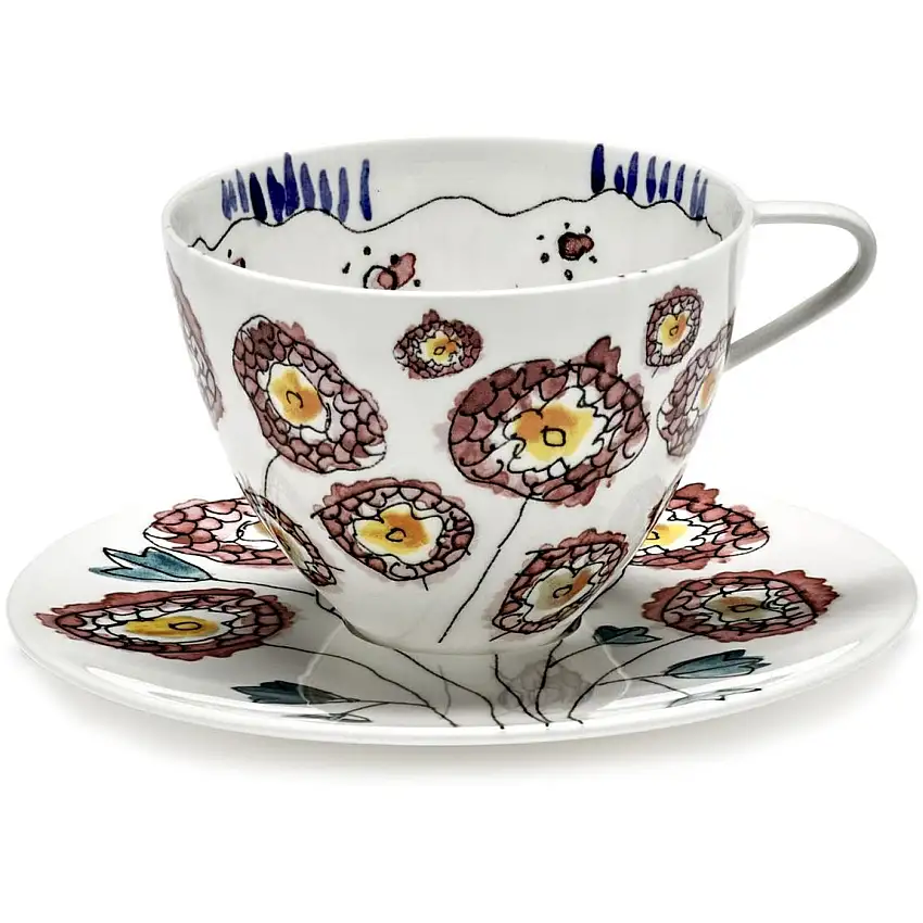 ANEMONE MILK MF tasse à cappuccino avec soucoupe