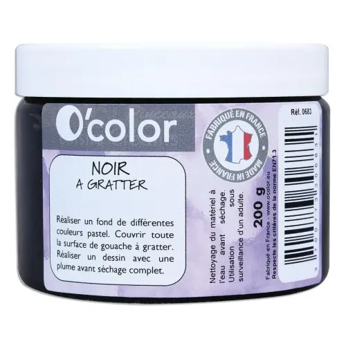 Peinture à gratter - 200 g - Noir - O COLOR
