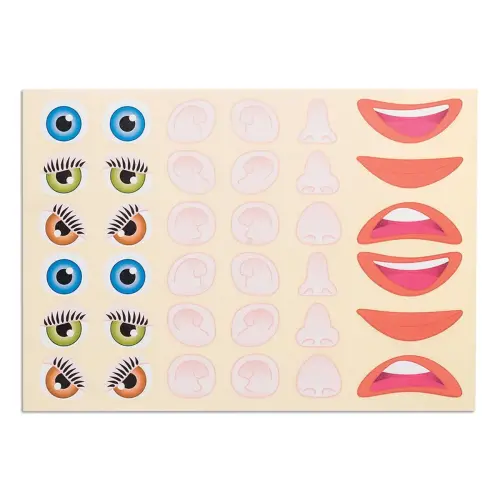Pochette de 20 feuilles de gommettes visages