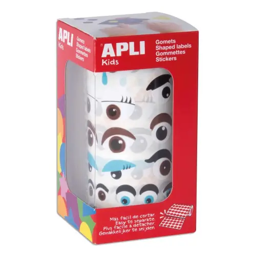 Rouleau de 1380 gommettes yeux adhésifs coloris assortis