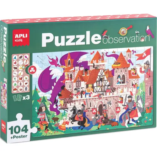 Puzzle d'observation - Château - 104 pièces - APLI