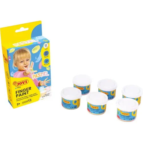 5 Gouaches au doigt - 35 ml - Couleurs pastels - JOVI
