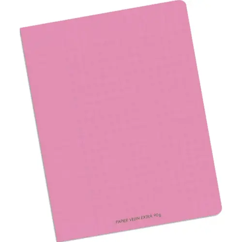 CONQUERANT C9 Cahier piqûre 17x22cm 96 pages 90g grands carreaux Seyès. Couverture polypropylène Rose