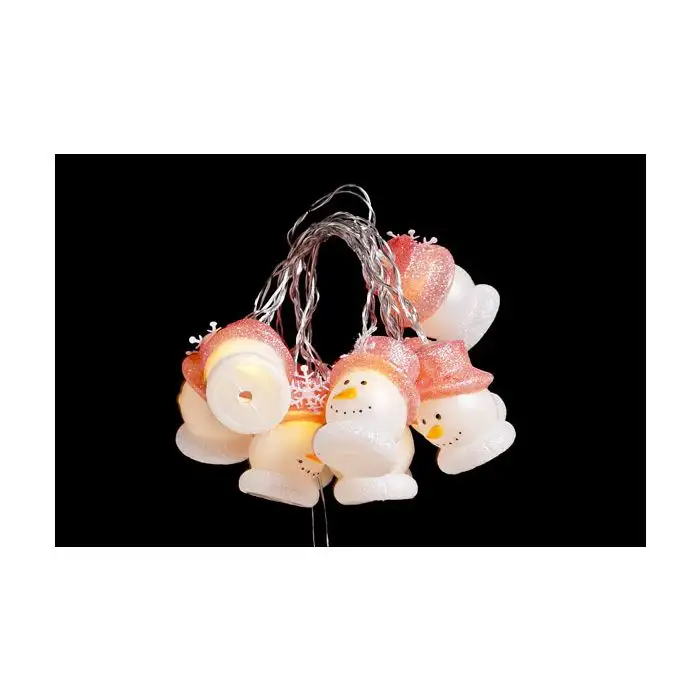 Cosy @ Home 10led Bonhomme Neige 6cm Rose Bl L165cm