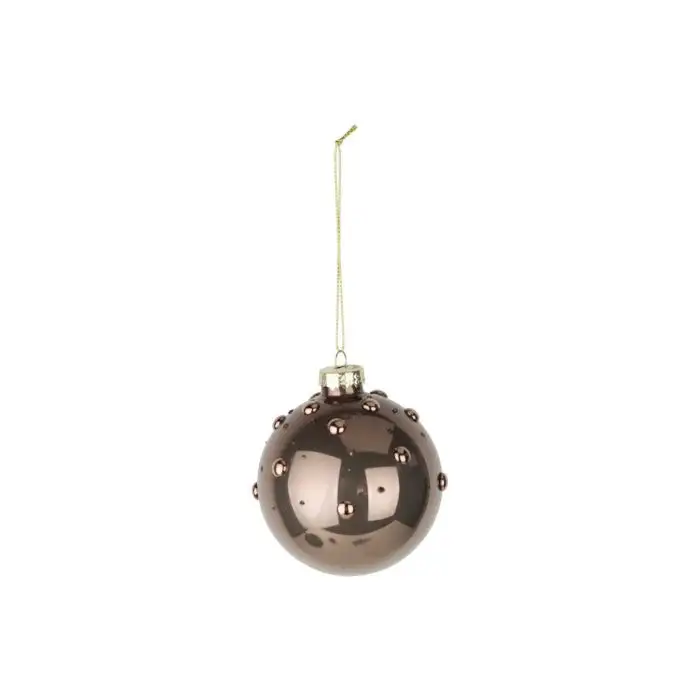Cosy @ Home Boule Noel Queen Taupe 8x8xh8cm Verre