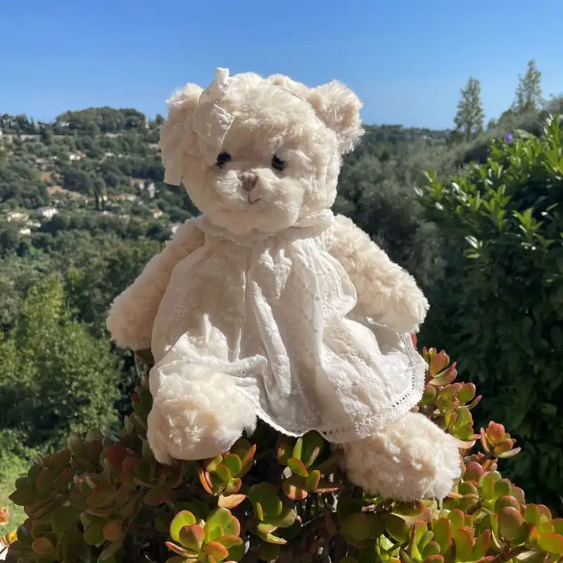 Peluches Bukowski - Oursonne "Aurora" robe blanche