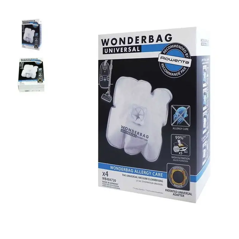 Lot de 4 Sacs wonderbag pour Aspirateur ROWENTA WB484720