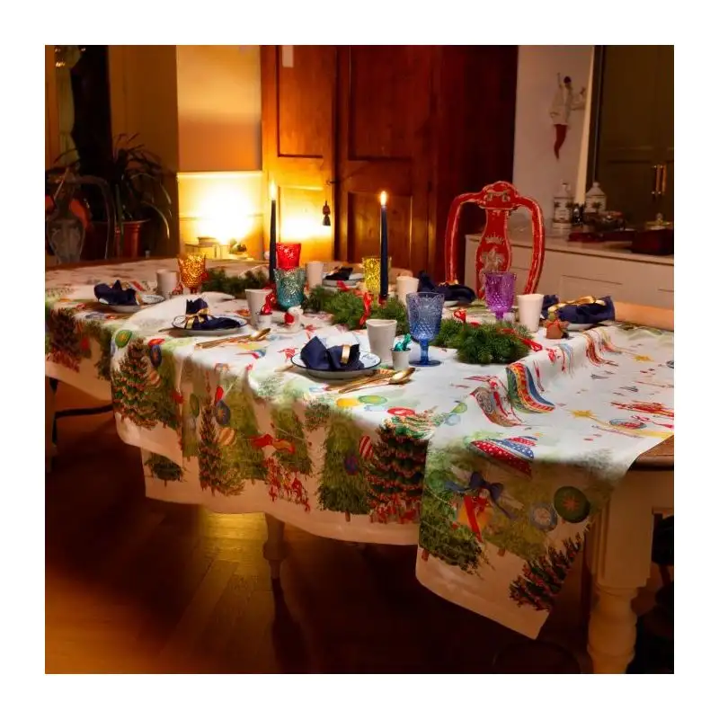 Tessitura Toscana Telerie, nappe en lin "Air Christmas"